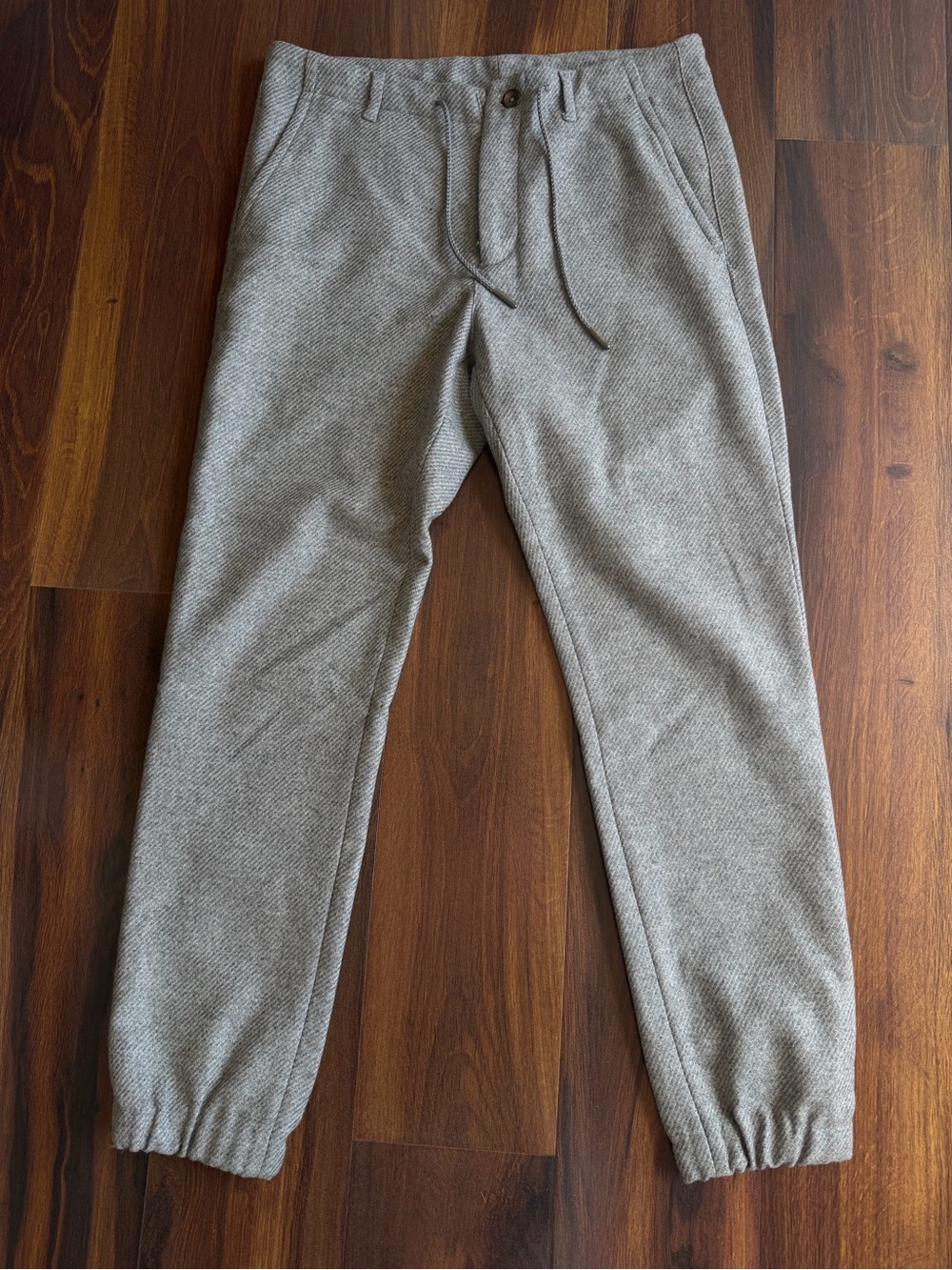 Massimo Dutti Wool Blend Slim Fit Jogger Trousers Mens 30 Pockets Gray